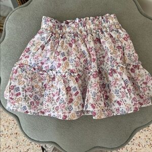 Janie and Jack Floral Tiered Skirt in Cream, Pink, Blue